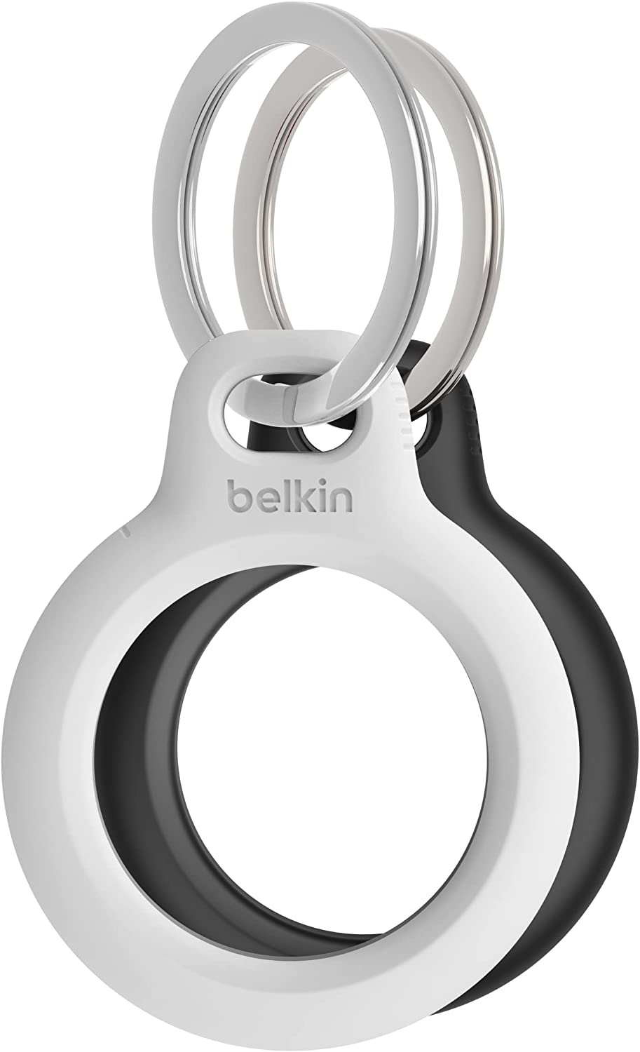 for Keyring - black with and AirTag Secure white Belkin Holder Thali 2-Pack Apple -