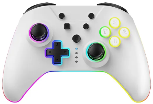 NuRival Light Up Wireless Game Controller - white [NSW]
