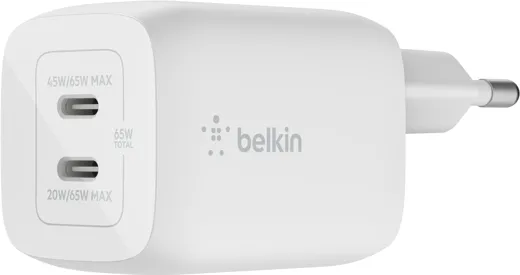 Belkin Boost Charge Pro Dual USB-C Wall Charger 65W - white