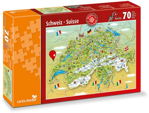 Carte de Suisse illustrée - Puzzle [70 pièces]