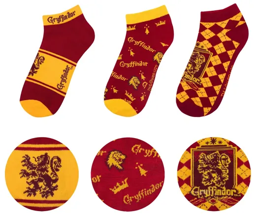 Harry Potter : socquettes Gryffindor [3 paire]