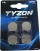 Tyzon 3V CR2025 Lithium-Knopfzellenbatterien 4er Pack