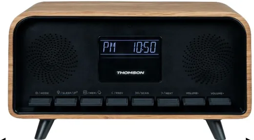 Thomson Radiowecker RT850DABBT [Bluetooth, DAB] -  black/wood