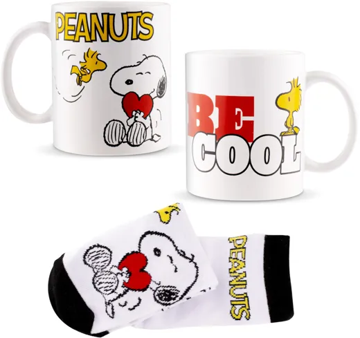 Peanuts Geschenkeset 1 Tasse 350 ml mit Socke