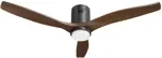 Hombli Smart Ceiling Fan + Light - black/dark wood