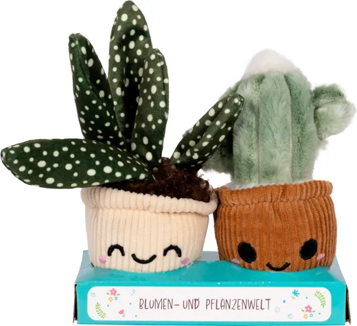 Plantset Cactus Plush 2-piece set - Cactus + Aloe Vera [15 cm]