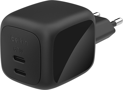Belkin Boost Charge Pro 2-Port USB-C GaN Charger [67W] - black