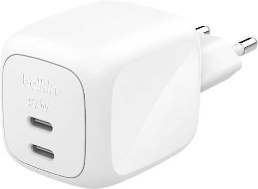 Belkin Boost Charge Pro 2-Port USB-C GaN Charger [67W] - white