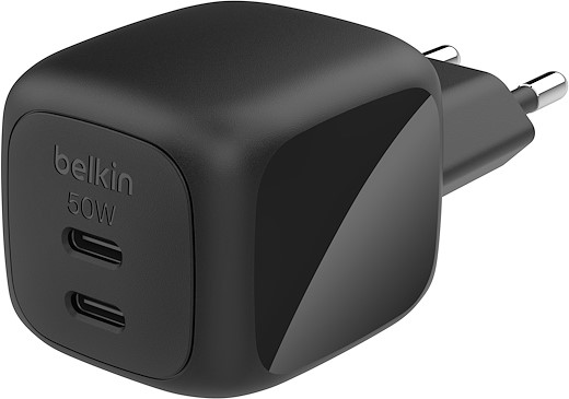 Belkin Boost Charge Pro 2-Port USB-C GaN Charger [50W] - black
