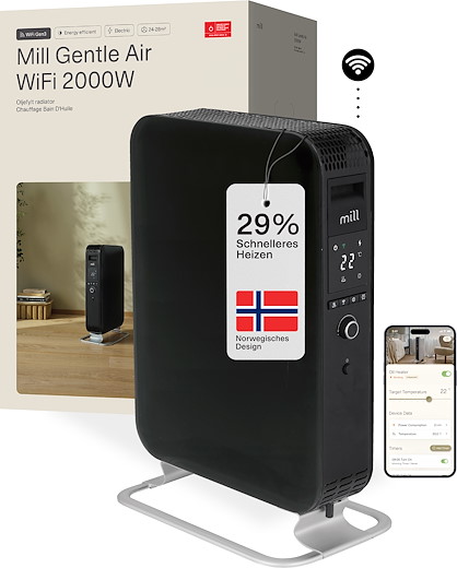 Mill Gentle Air WiFi Oil filled radiator 2000W - black