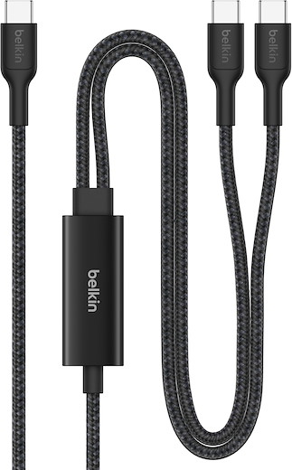 Belkin Boost Charge Pro Braided USB-C to Dual USB-C Cable 1.5m [140W] - black