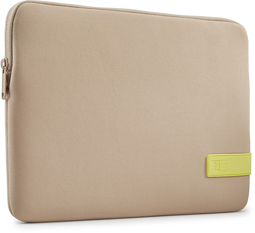 Case Logic Reflect Laptop Sleeve [13.3 inch] - plaza taupe/sun-lime