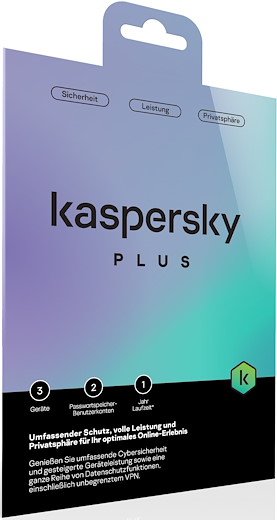 Kaspersky Plus (3 Geräte) [PC/Mac/Android] (D/E/F/I)