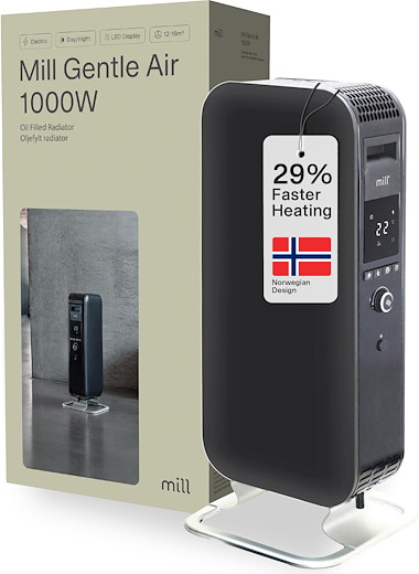 Mill Gentle Air Oil filled radiator 1000W - black
