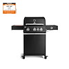 Burnhard FRED Deluxe Gasgrill 3-Brenner Black Edition, Gussrost, Series IV