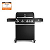 Burnhard Big FRED Deluxe Gasgrill 4-Brenner Black Edition, Gussrost, Series IV